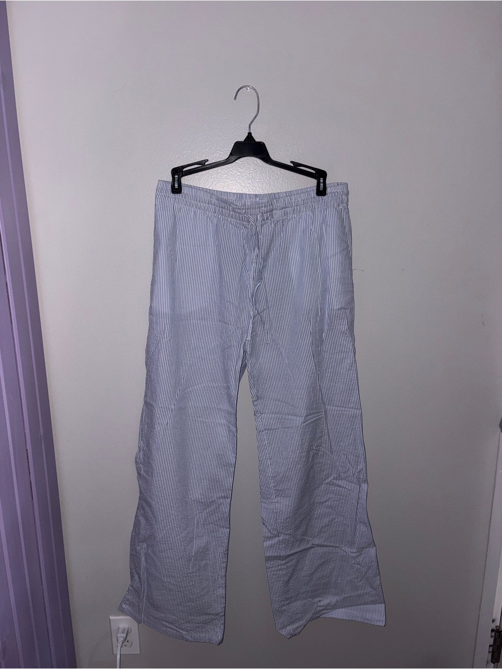 Woman’s Light Blue Pinstripe Lounge Pants